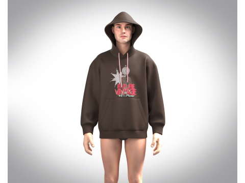 Men Hoodie - Future Vintage Modèle 3D