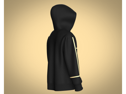Men Hoodie - Black And Gold Model 3D