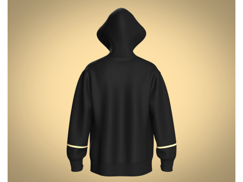 Men Hoodie - Black And Gold Model 3D