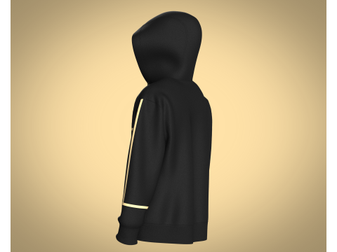 Men Hoodie - Black And Gold Model 3D
