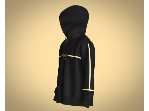 Men Hoodie - Black And Gold Model 3D