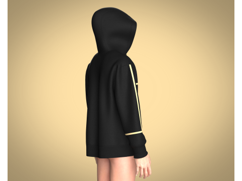 Men Hoodie - Black And Gold Model 3D