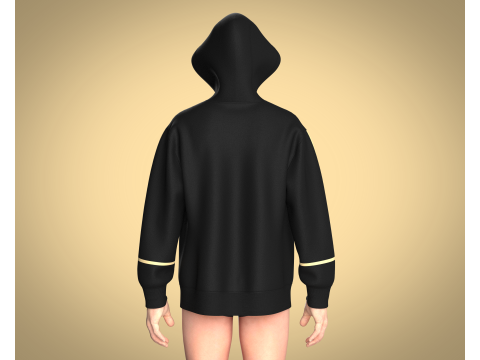 Men Hoodie - Black And Gold Model 3D