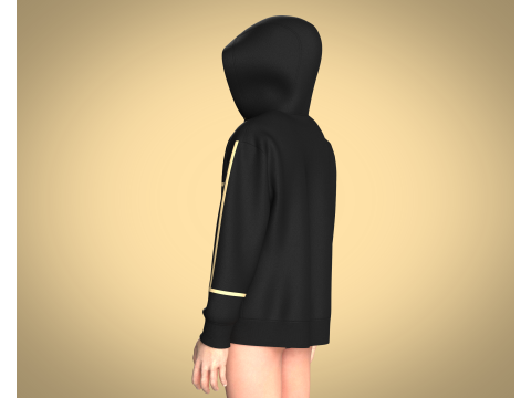 Men Hoodie - Black And Gold Model 3D