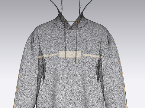 Men Hoodie - Black And Gold Model 3D