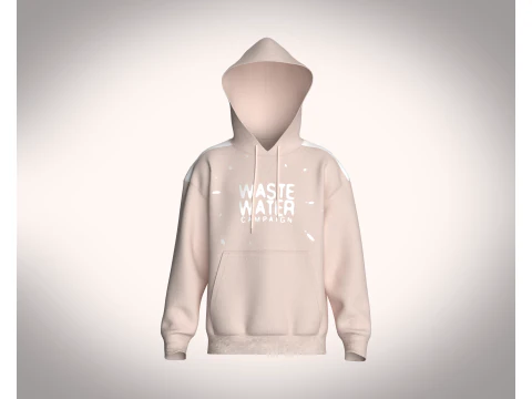 Мужская толстовка с капюшоном - Сточные воды 3D Модель