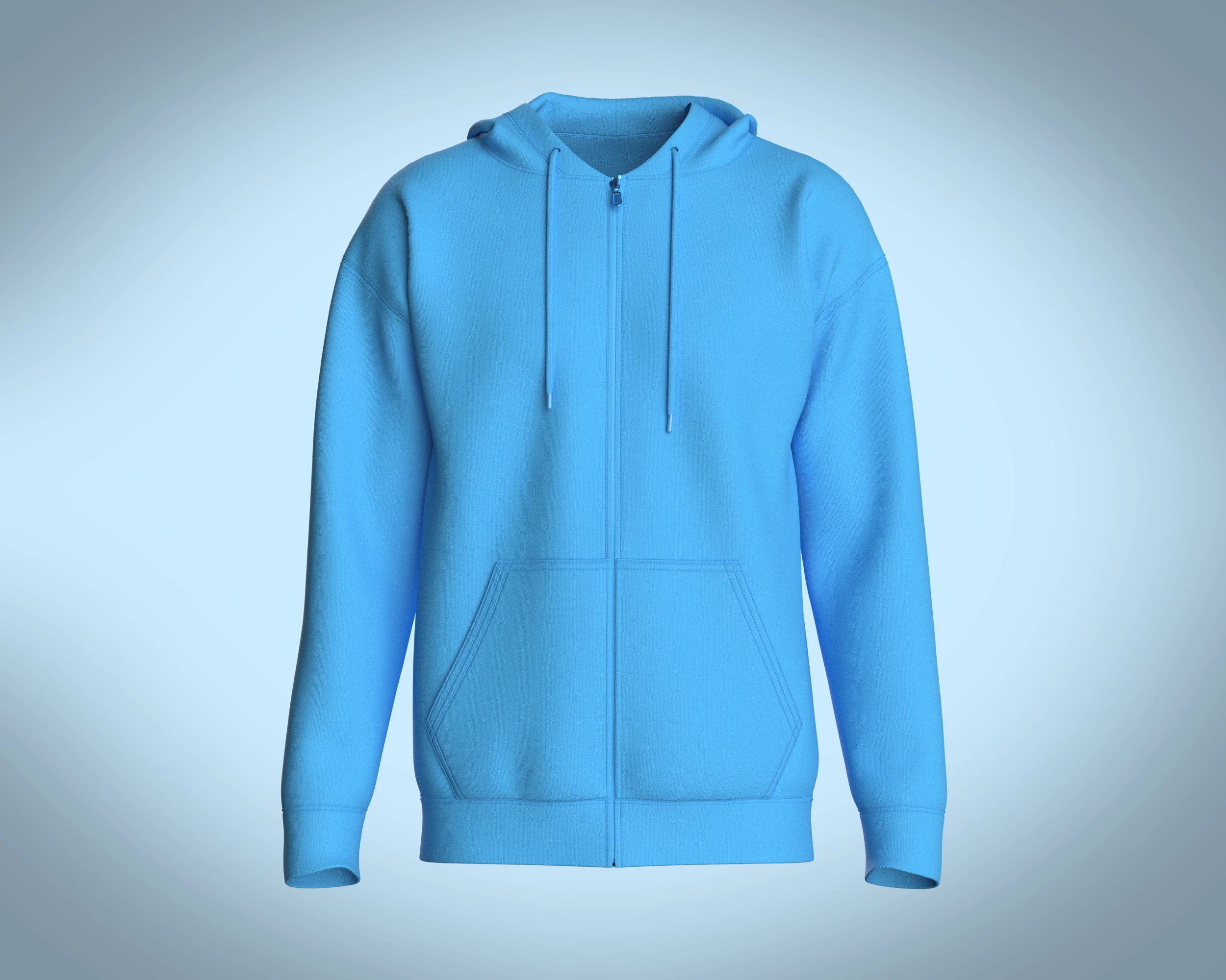 Men Hoodie - Single Color 3D Model .c4d .max .obj .3ds .fbx .stl .blend