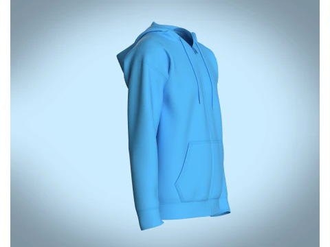 Men Hoodie - Single Color 3D Model