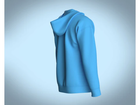 Men Hoodie - Single Color 3D Model