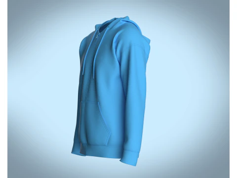 Men Hoodie - Single Color 3D Model
