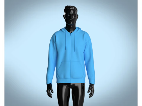 Men Hoodie - Single Color 3D Model