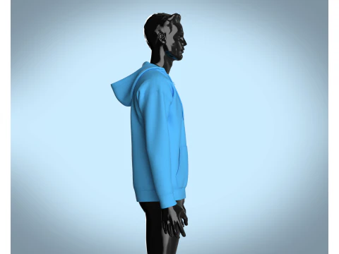 Men Hoodie - Single Color 3D Model