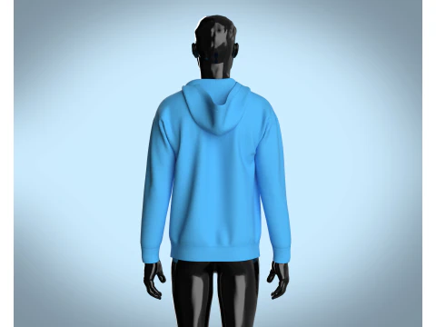Men Hoodie - Single Color 3D Model