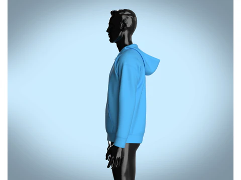 Men Hoodie - Single Color 3D Model