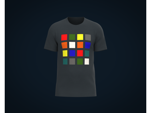 Men Navy Blue T-Shirt Modèle 3D