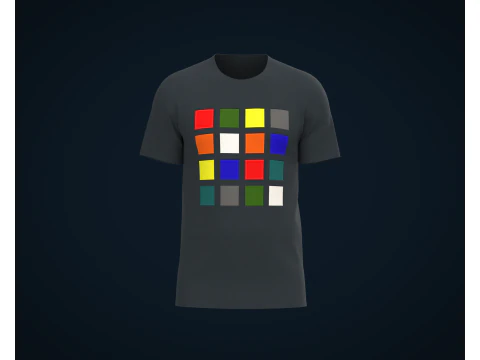 Men Navy Blue T-Shirt 3D Model