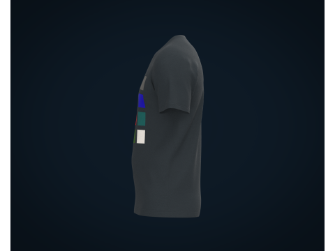 Men Navy Blue T-Shirt 3D Model