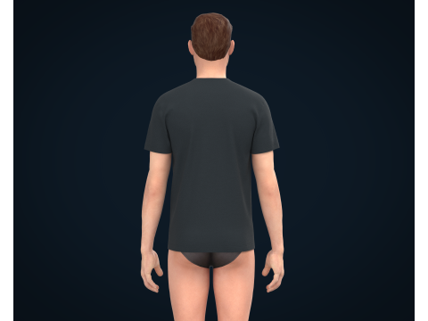 Men Navy Blue T-Shirt 3D Model