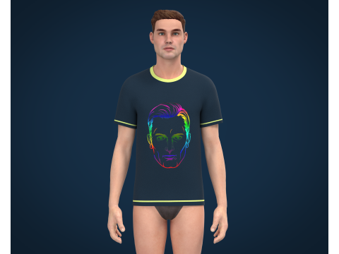 Men Nautilus T-Shirt 3D Модель