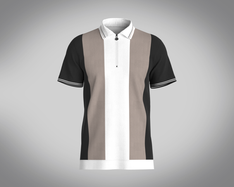 MEN HALF-ZIP STRIPED POLO T-SHIRT 3D Model .c4d .max .obj .3ds .fbx .stl .blend 