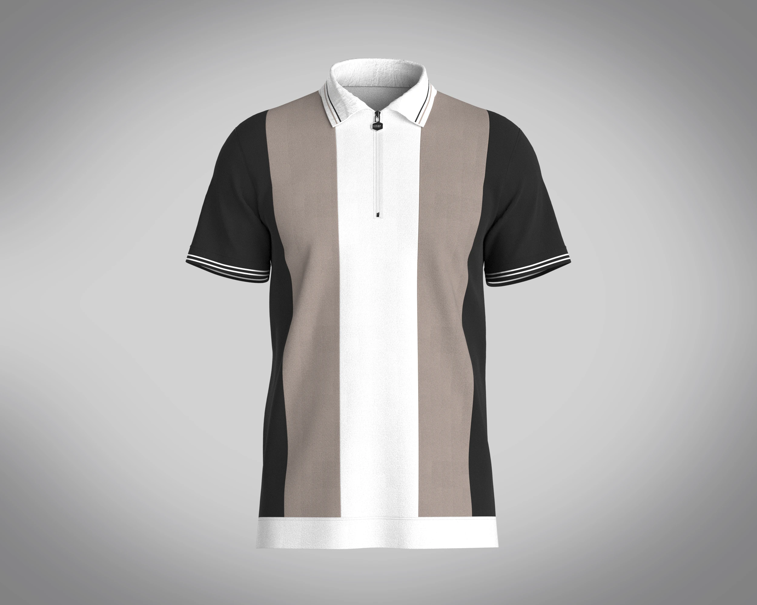 MEN HALF-ZIP STRIPED POLO T-SHIRT 3D Model .c4d .max .obj .3ds .fbx .stl .blend