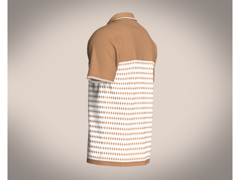 Men Open Collar - Polo 3D Model