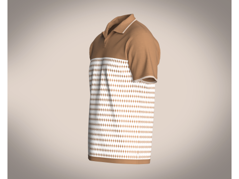 Men Open Collar - Polo 3D Model