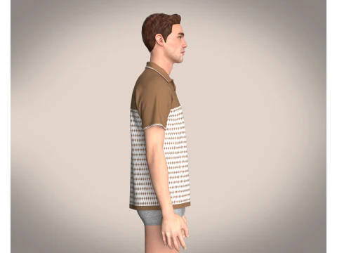 Gola Aberta Masculina - Polo Modelo 3D