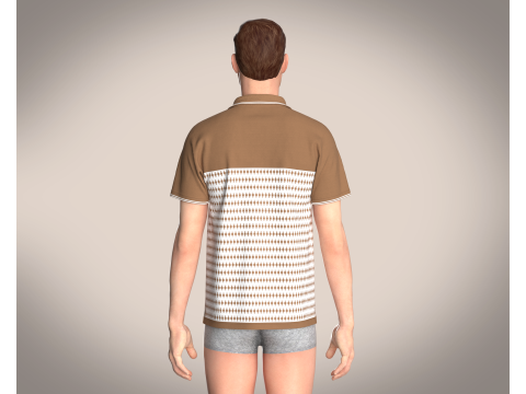 Men Open Collar - Polo 3D Model