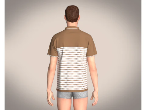Gola Aberta Masculina - Polo Modelo 3D