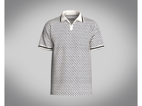 MENS OPEN COLLAR POLO SHIRT 3D 모델