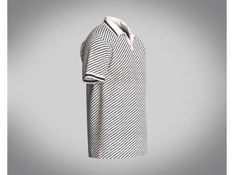 MENS OPEN COLLAR POLO SHIRT 3D मॉडल