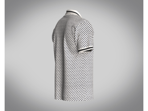 MENS OPEN COLLAR POLO SHIRT 3D मॉडल
