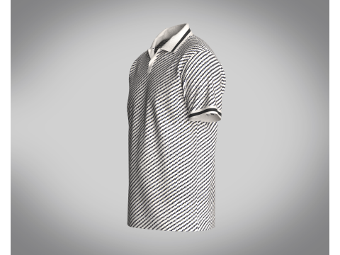 MENS OPEN COLLAR POLO SHIRT 3D मॉडल