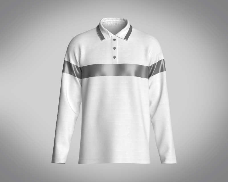 Men Long Sleeve Polo 3D 모델 .c4d .max .obj .3ds .fbx .stl .blend 