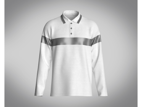 Men Long Sleeve Polo 3D मॉडल