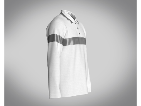Men Long Sleeve Polo 3D 모델
