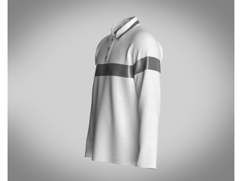 Men Long Sleeve Polo 3D 모델