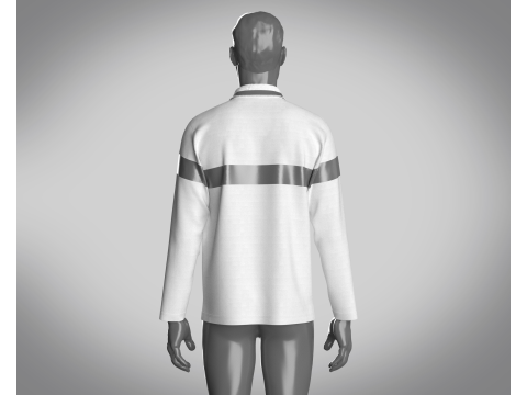 Men Long Sleeve Polo 3D 모델