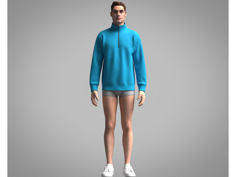 Men Jacket - Blue 3D Model