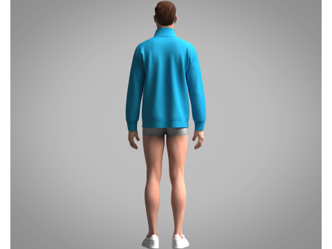 Men Jacket - Blue 3D Model