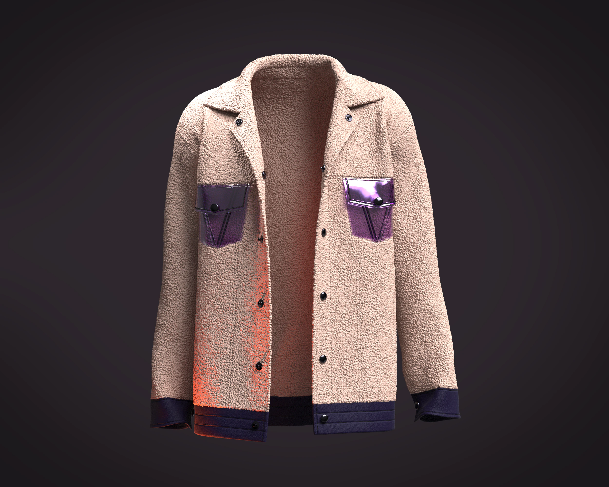 Men Jacket - Sherpa 3D Model .c4d .max .obj .3ds .fbx .stl .blend 