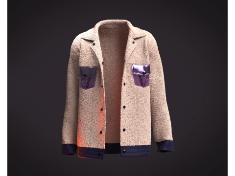 メンズ ジャケット - シェルパ 3Dモデル