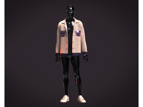 Men Jacket - Sherpa 3Dモデル