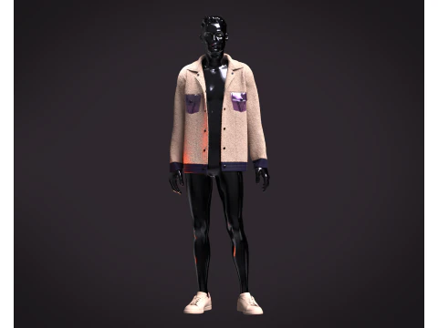 Men Jacket - Sherpa 3D Model