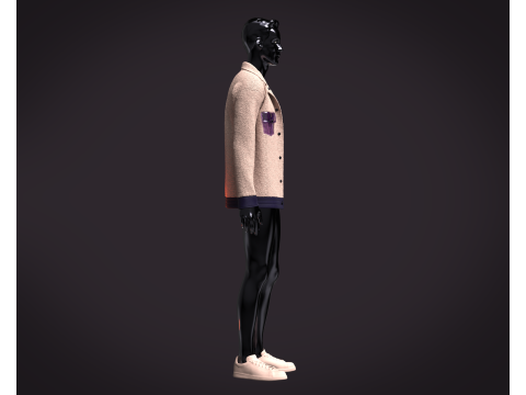 Men Jacket - Sherpa 3Dモデル