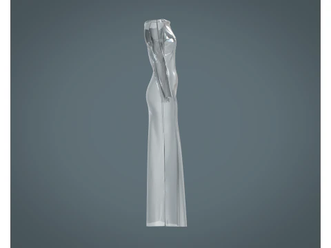 Ladies Shoulder Long Dress-Metaverse 3D Model
