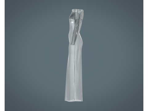 Ladies Shoulder Long Dress-Metaverse Model 3D