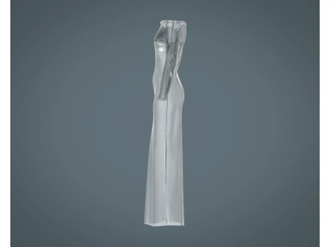 Ladies Shoulder Long Dress-Metaverse 3D Model