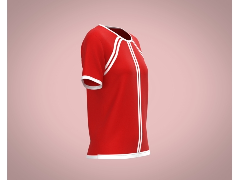 Ladies Red T-Shirt Modelo 3D
